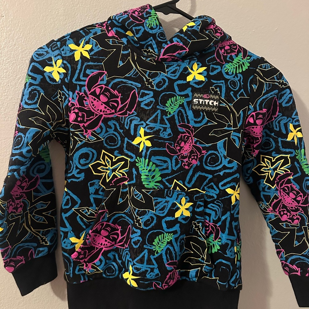 Disney Black and Blue Sweatshirt with Vibrant Cartoon Print